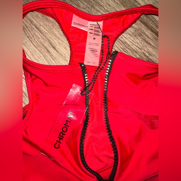 Chromat Launch bikini top Red orange black size Medium New with tags - Picture 6 of 7